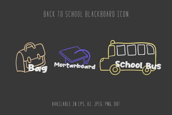 Back to School Blackboard Icons