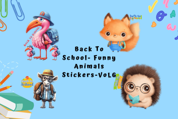 Back to School Cute Animal Stickers VOL6