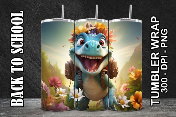 Dinosaur Back to School Tumbler 3
