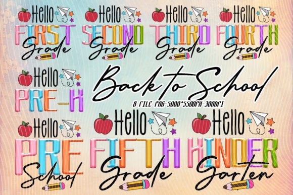 Hello School Grade Back to School: High-Resolution PNG Design for Creative Projects
