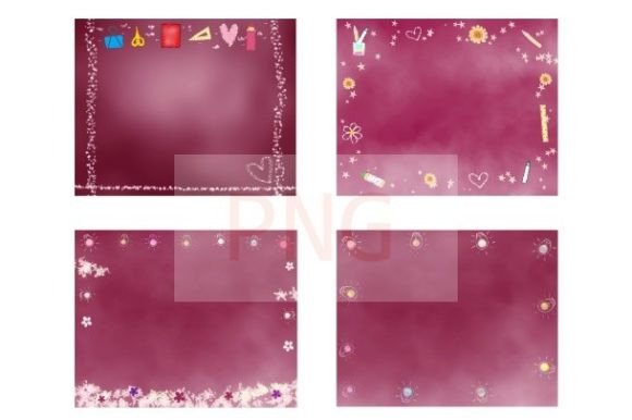Pink Chalkboard Frame Back to School PNG