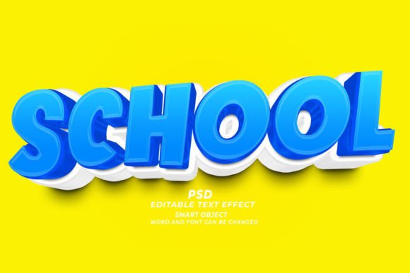 PSD 3D Back to School Editable Text Effect