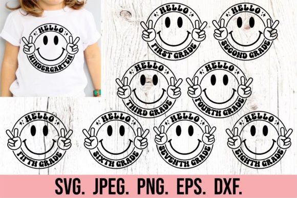 Retro Back to School SVG Bundle: Smiley Designs for Crafters, Teachers & DIY Enthusiasts