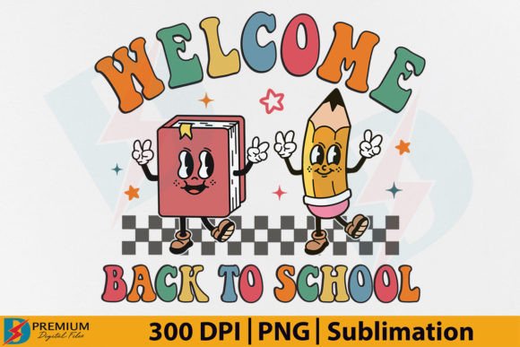Welcome Back to School PNG, Retro 1st Day